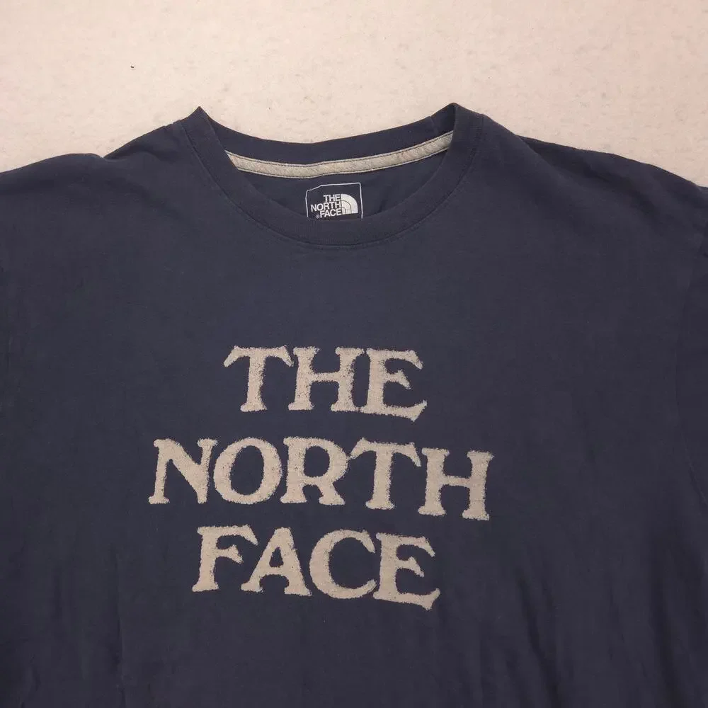 The North Face Casual Crew Neck Graphic T-Shirt Mens Size Medium M Navy Blue